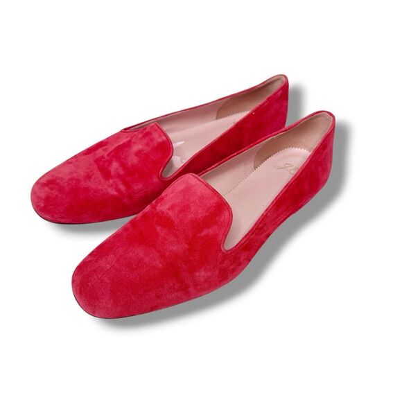 J.Crew Shoes - J.Crew Cecile Smoking Slipper Loafer in Fiery Sunset Red Suede Leather Women’s 7